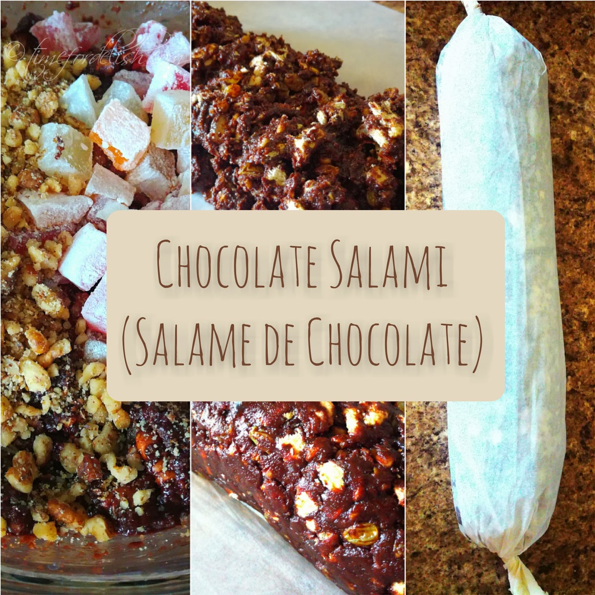 form the chocolate biscuit salami